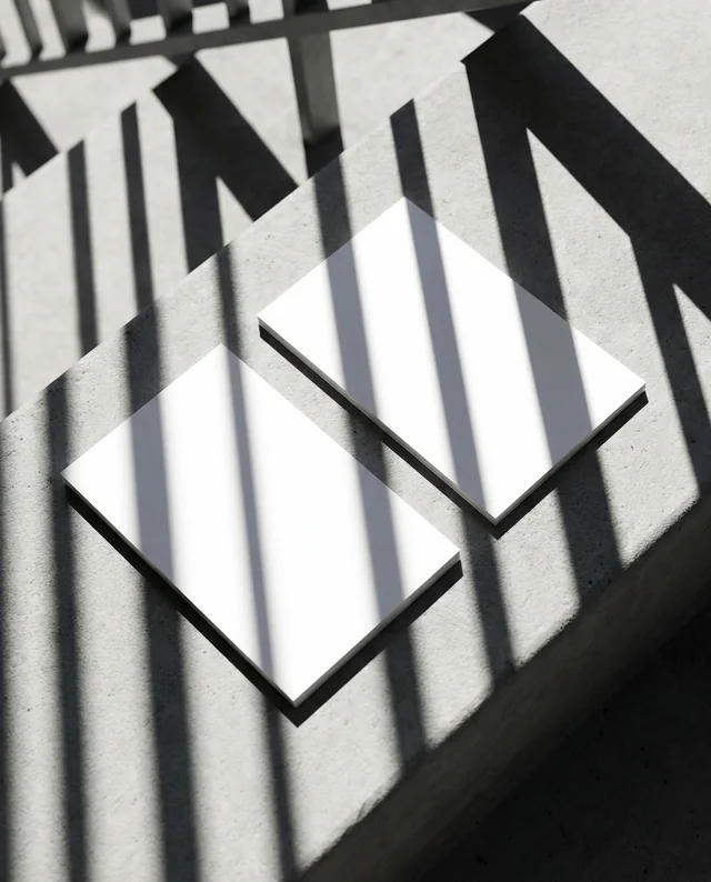 Minimalist Business Card Mockup on Concrete Surface