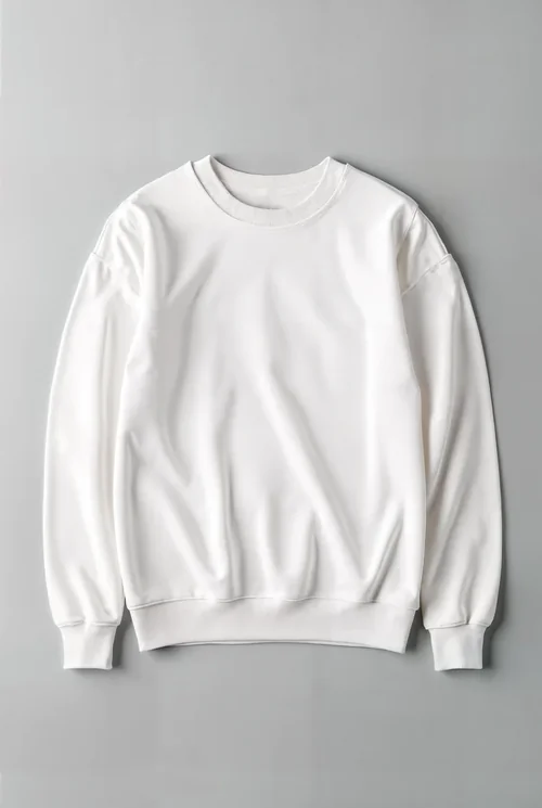 Minimalist Mockup of a White Sweatshirt for Designers