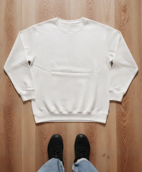 Cozy Oversized Sweatshirt Mockup on Wooden Floor