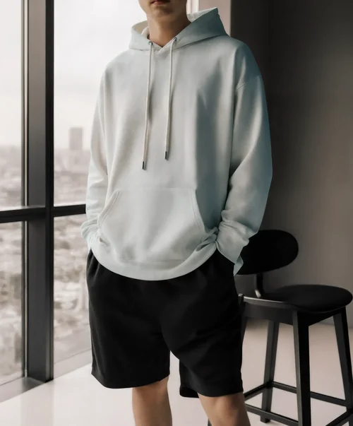 Stylish Hoodie Mockup in Modern Indoor Setting