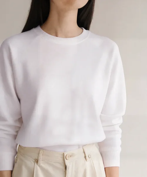 Cozy Sweatshirt Mockup of a Young Woman in Neutral Tones