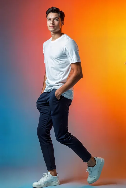 Vibrant Gradient Mockup of T-Shirt with Bold Colors