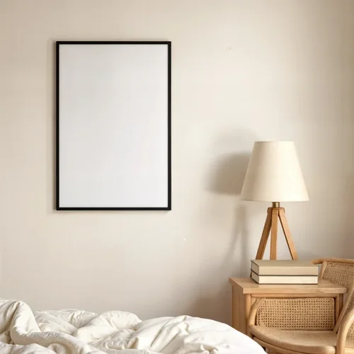 Serene Minimalist Poster Mockup with Beige Background