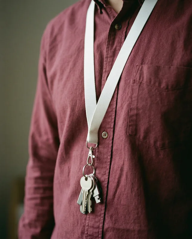 Casual Style Mockup Featuring a Lanyard and Keys