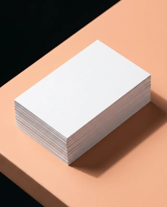 Elegant Business Card Mockup on Peach Surface