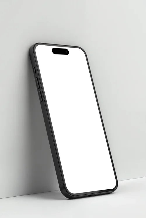 Black iPhone 16 Pro Max Mockup in Minimalist Style