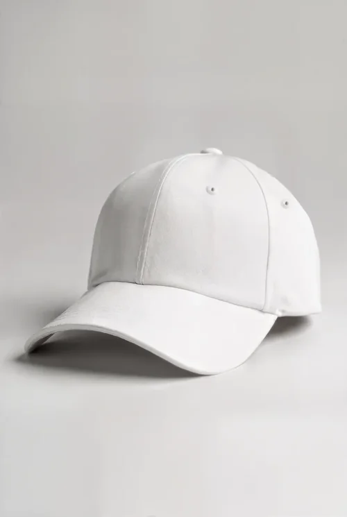 Stylish Mockup of a White Hat on Gray Background