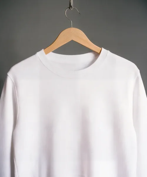 Minimalist Mockup of a White Sweatshirt on Hanger