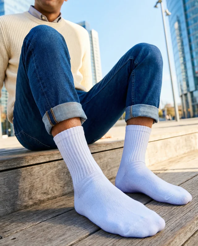 Casual Urban Mockup Featuring Trendy Socks and Style