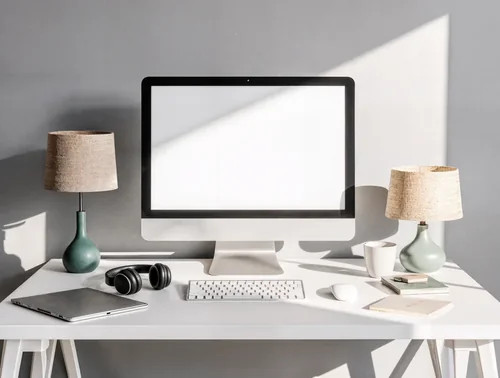 Modern iMac Mockup for a Minimalistic Home Office