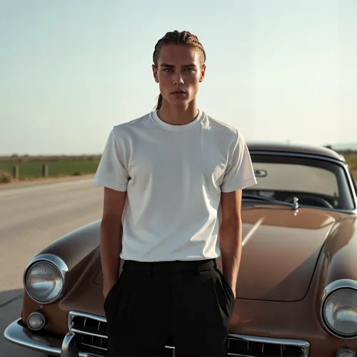 Vintage Mockup T-Shirt with Warm Background Colors