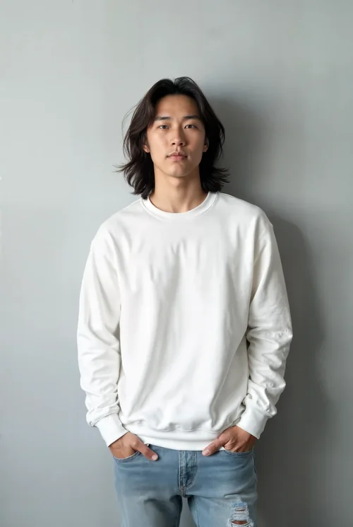 Stylish Mockup of a Young Man in Oversized Sweatshirt