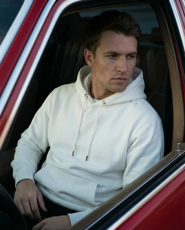 Vintage Car Mockup Featuring Relaxed Hoodie Style