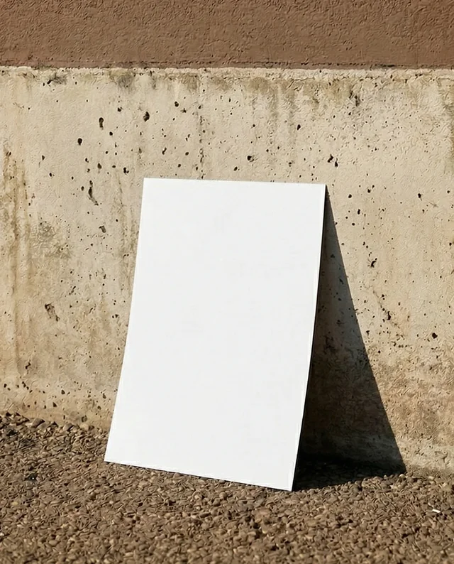 Minimalist Mockup of Flyer on Textured Concrete Wall