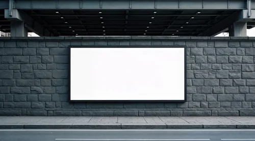 Urban Billboard Mockup on Textured Stone Wall