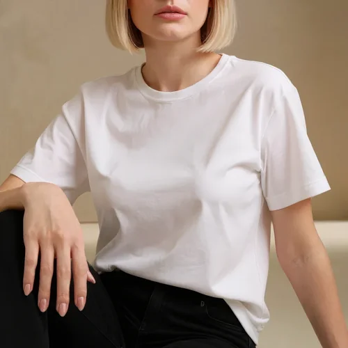 Chic T-Shirt Mockup with Soft Neutral Background Colors