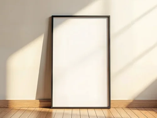 Modern Black Mockup Poster with Soft Background Colors