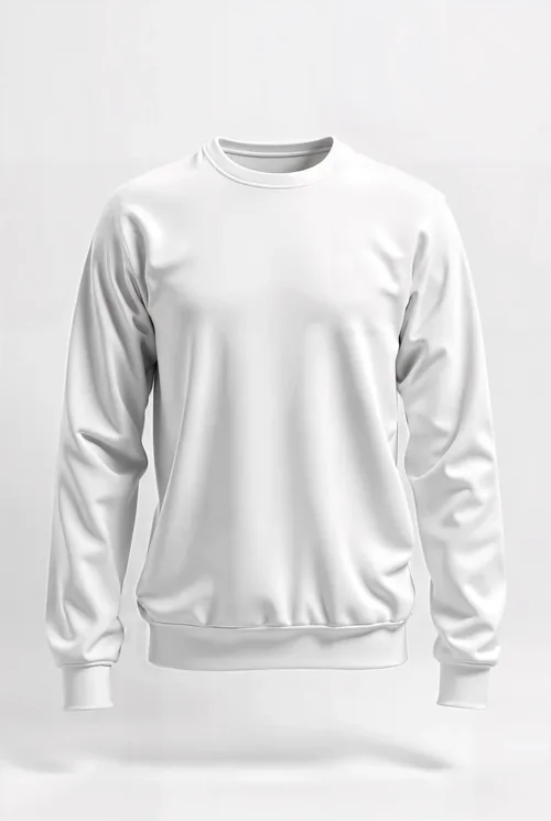 Realistic Mockup of a Plain White Sweatshirt