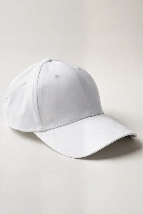 Stylish White Hat Mockup with Curved Brim