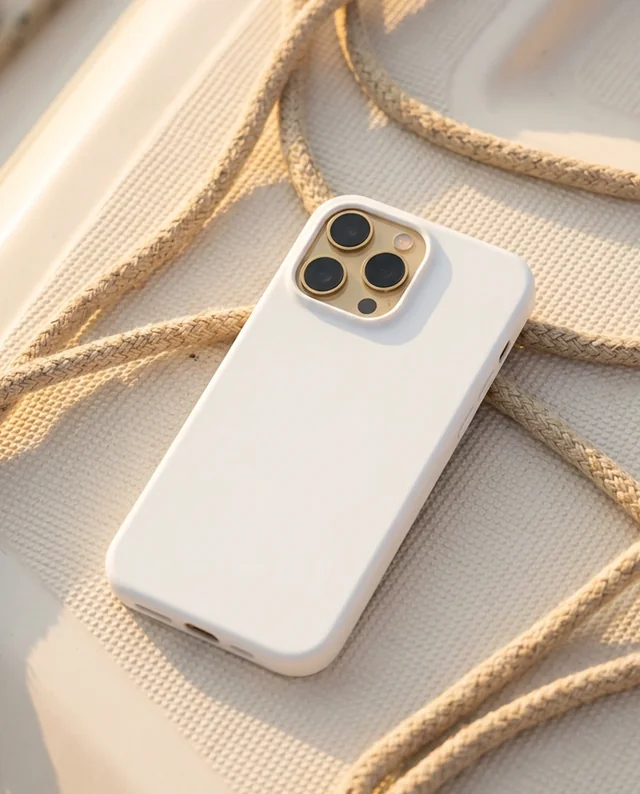 Elegant Mockup of a Phone Cover on a Textured Surface