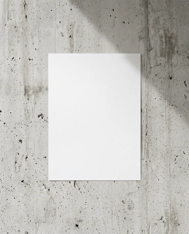 Minimalist Poster Mockup on Textured Concrete Wall