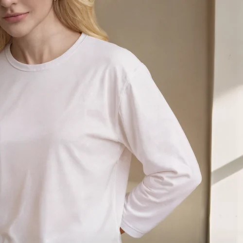 Elegant Sweatshirt Mockup of a Young Woman