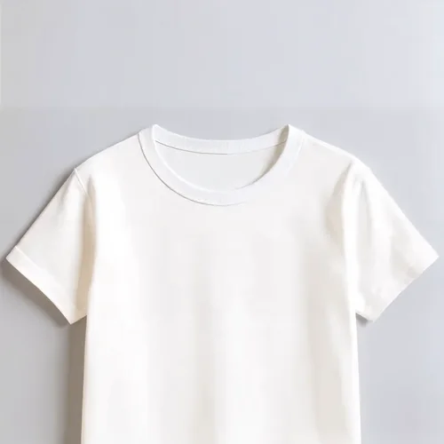 Mockup of T-Shirt on Soft Gray Background with Subtle Colors