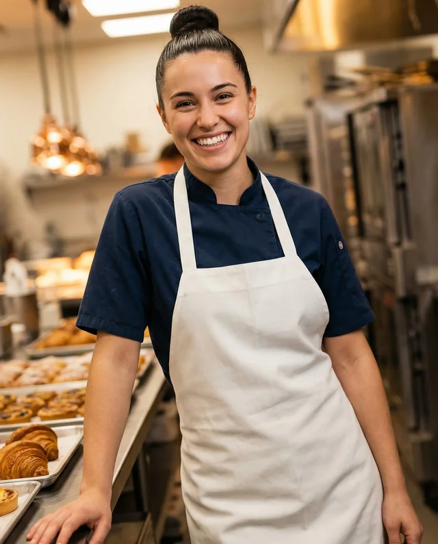Confident Young Baker in Stylish Apron Mockup