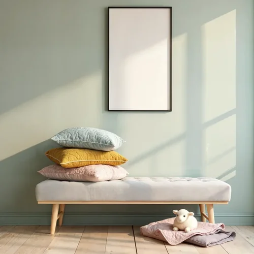 Serene Mockup Poster with Soft Green Background and Colors