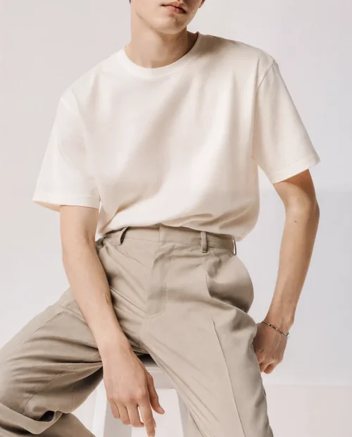 Modern T-Shirt Mockup Featuring Casual Male Model