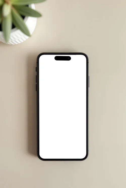 Modern iPhone 16 Pro Max Mockup on Neutral Surface
