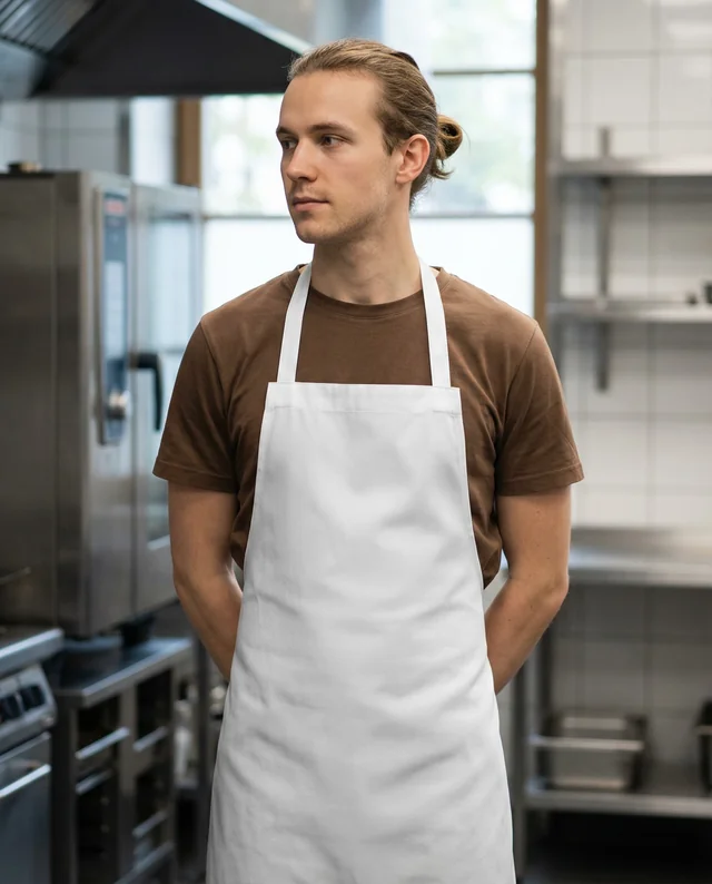 Contemporary Chef Mockup in Modern Kitchen with Apron