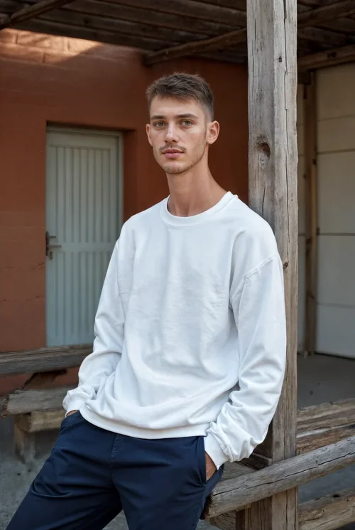 Casual Mockup of a Young Man in a Sweatshirt