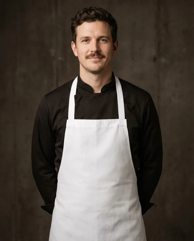 Confident Male Chef Mockup in Modern Kitchen Setting