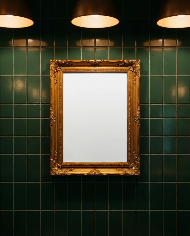 Elegant Vintage Mockup Poster with Gold Frame