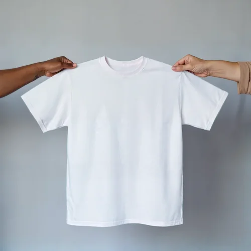 Elegant Mockup of T-Shirt on Neutral Gray Background