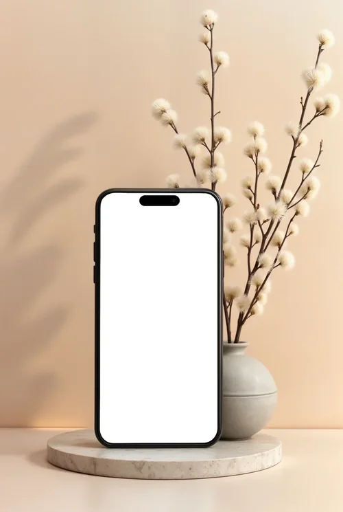Black iPhone 16 Pro Max Mockup: Minimalist Website Design