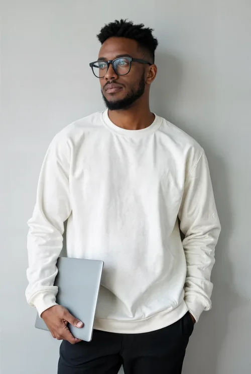 Stylish Mockup of a Young Man in a Cozy Sweatshirt
