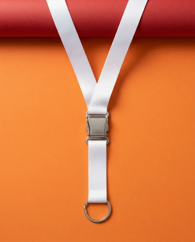 Elegant Lanyard Mockup with Shiny Metal Buckle