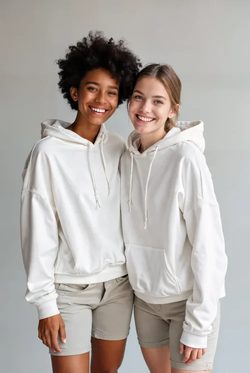 Warm Beige Hoodie Mockup with Soft Neutral Background