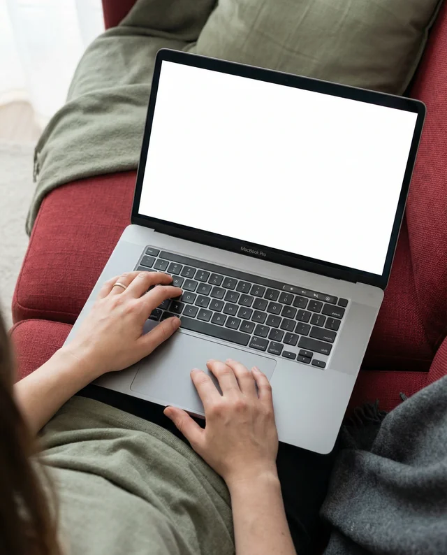 Cozy MacBook Mockup for Productive Indoor Scenes
