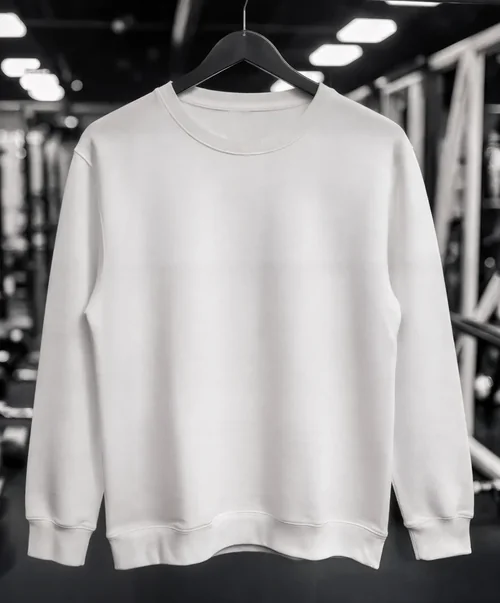 Stylish Mockup of a Classic White Sweatshirt