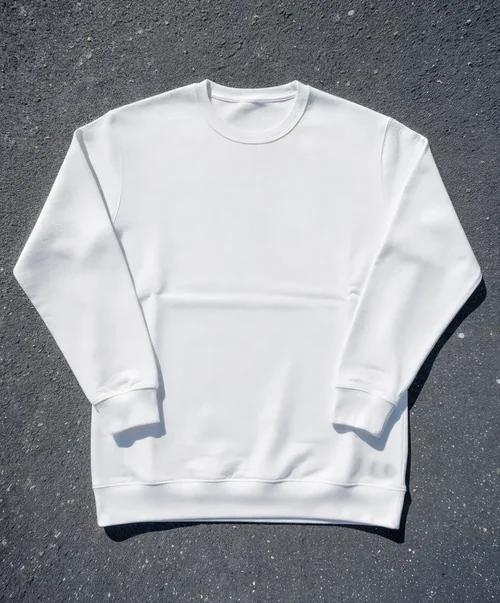Stylish Mockup of a White Sweatshirt on Asphalt