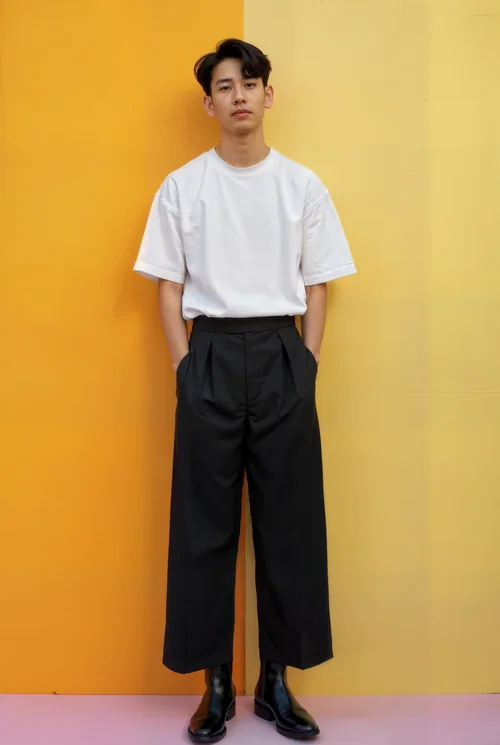 Vibrant Two-Tone Background T-Shirt Mockup for Stylish Looks