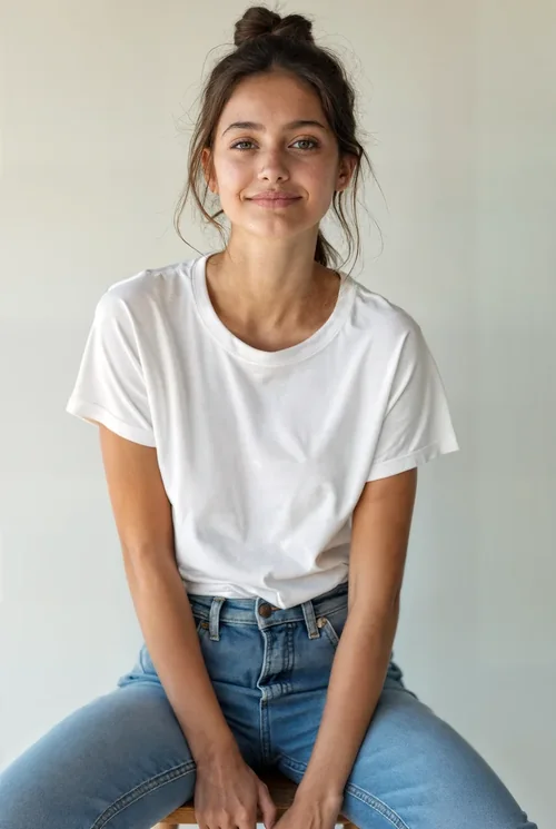 T-Shirt Mockup with Soft Background and Warm Colors