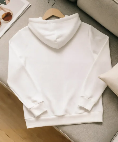 Minimalist Hoodie Mockup in Cozy Living Room Setting