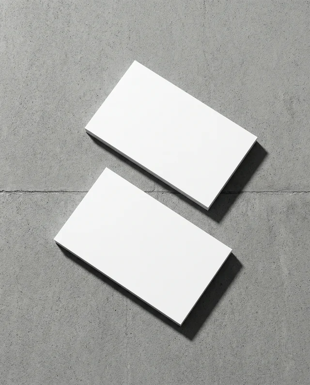 Minimalist Business Card Mockup on Gray Concrete Surface