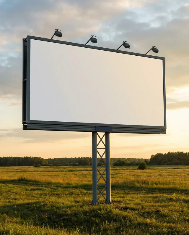 Stunning Mockup of a Billboard in a Sunset Field
