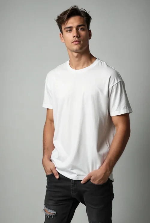 Stylish T-Shirt Mockup: Casual Look for Modern Men