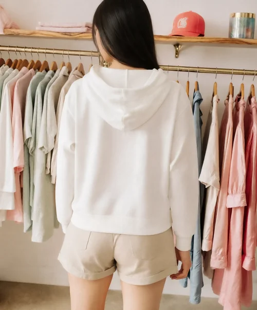 Stylish Mockup of a Woman in a Cozy Hoodie